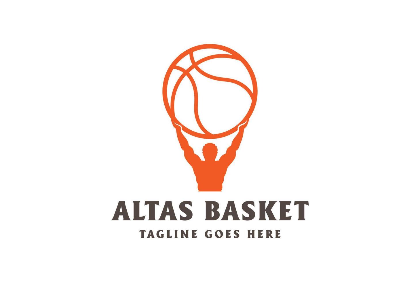 Atlas Gott Silhouette Lift Basketball für Sportverein Wettbewerb Logo Design Vektor