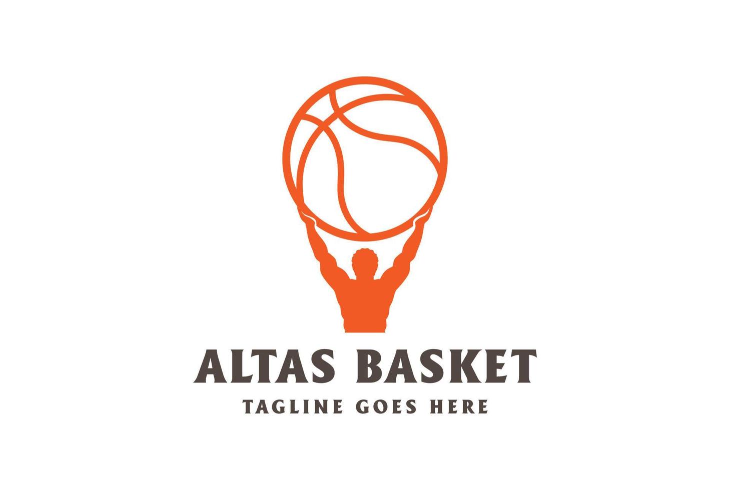 atlas Gud silhuett hiss korg boll för sport klubb konkurrens logotyp design vektor