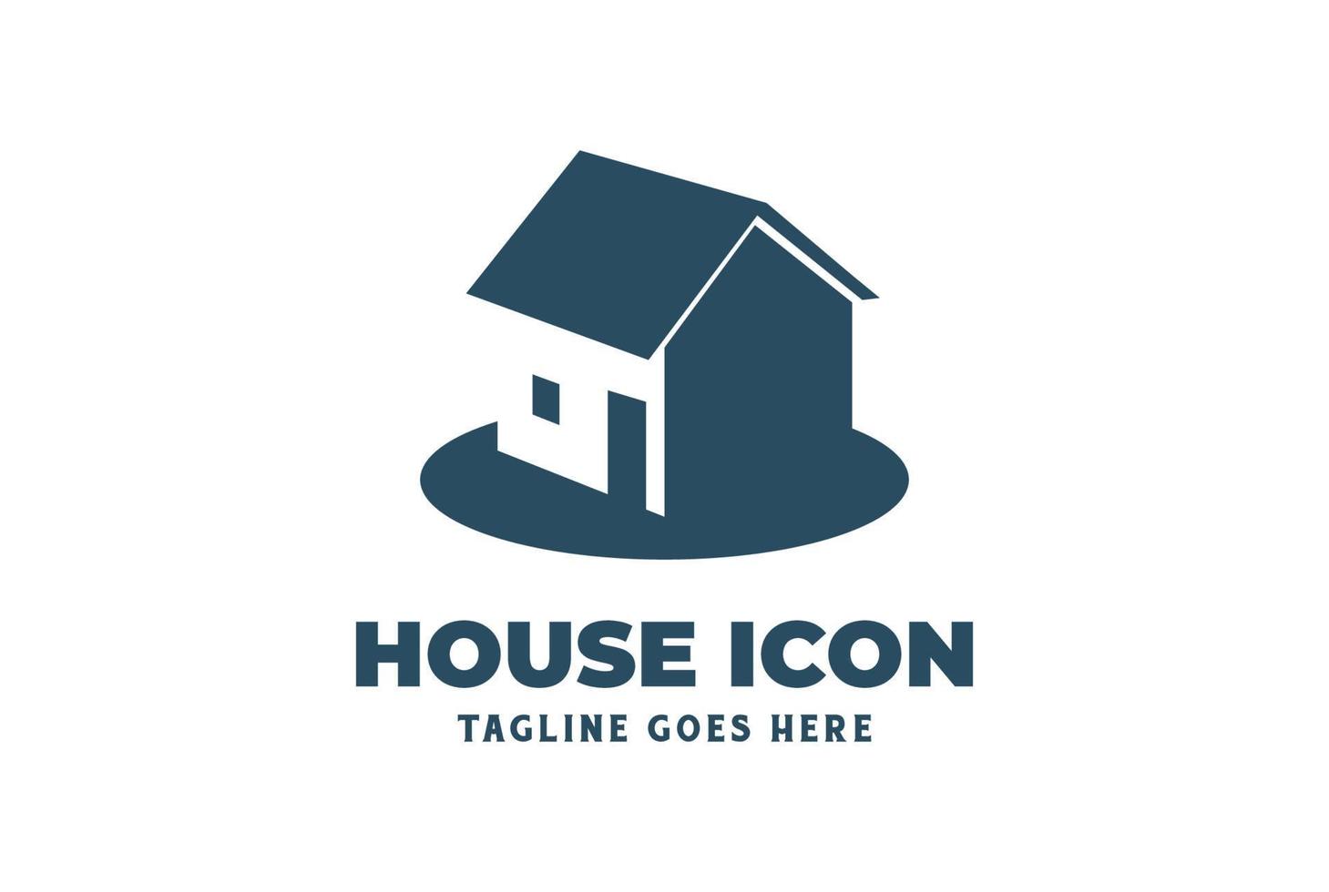 einfache minimalistische Haussymbole für das Logo-Design von Immobilienversicherungen vektor