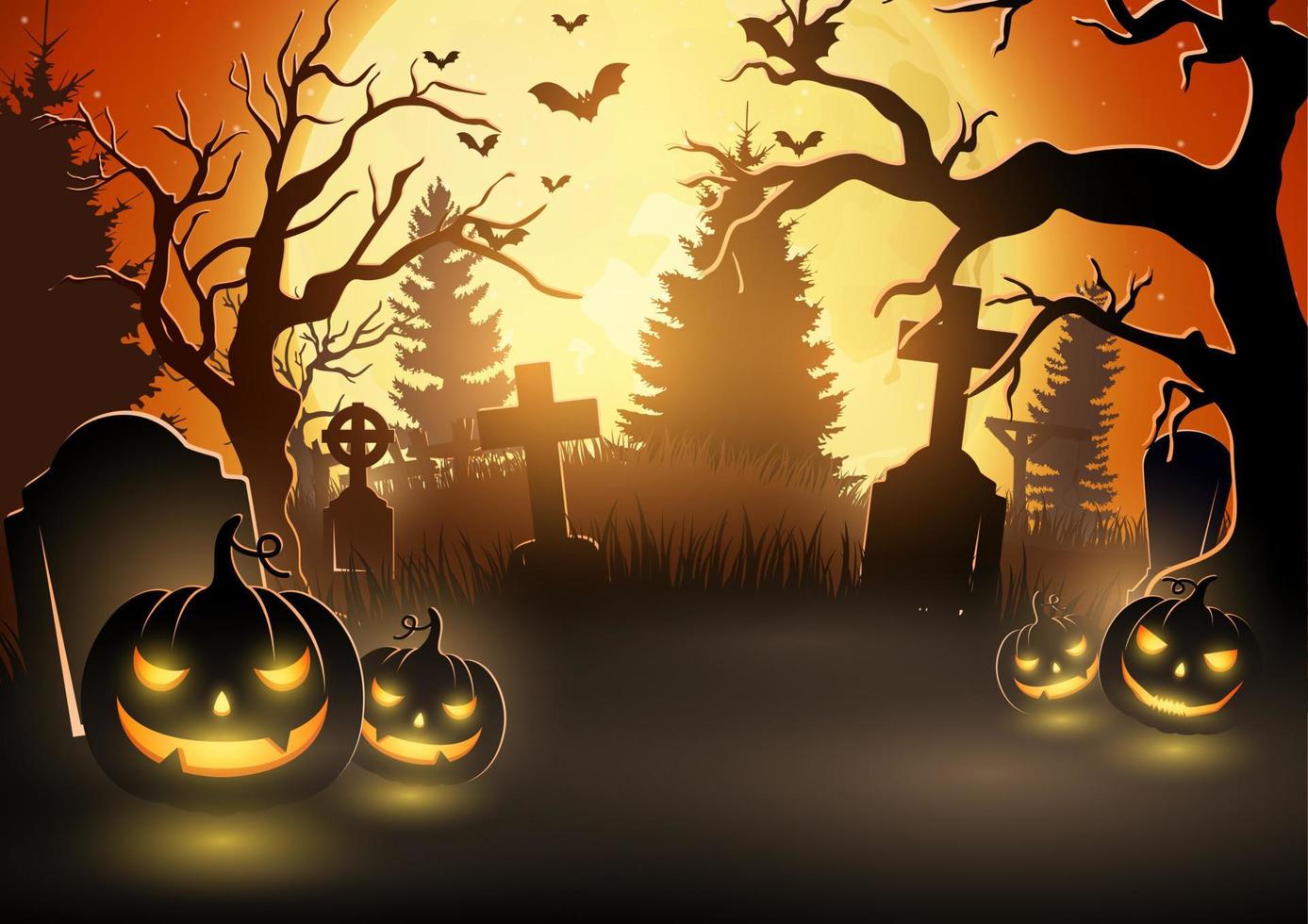tecknad serie halloween bakgrund vektor