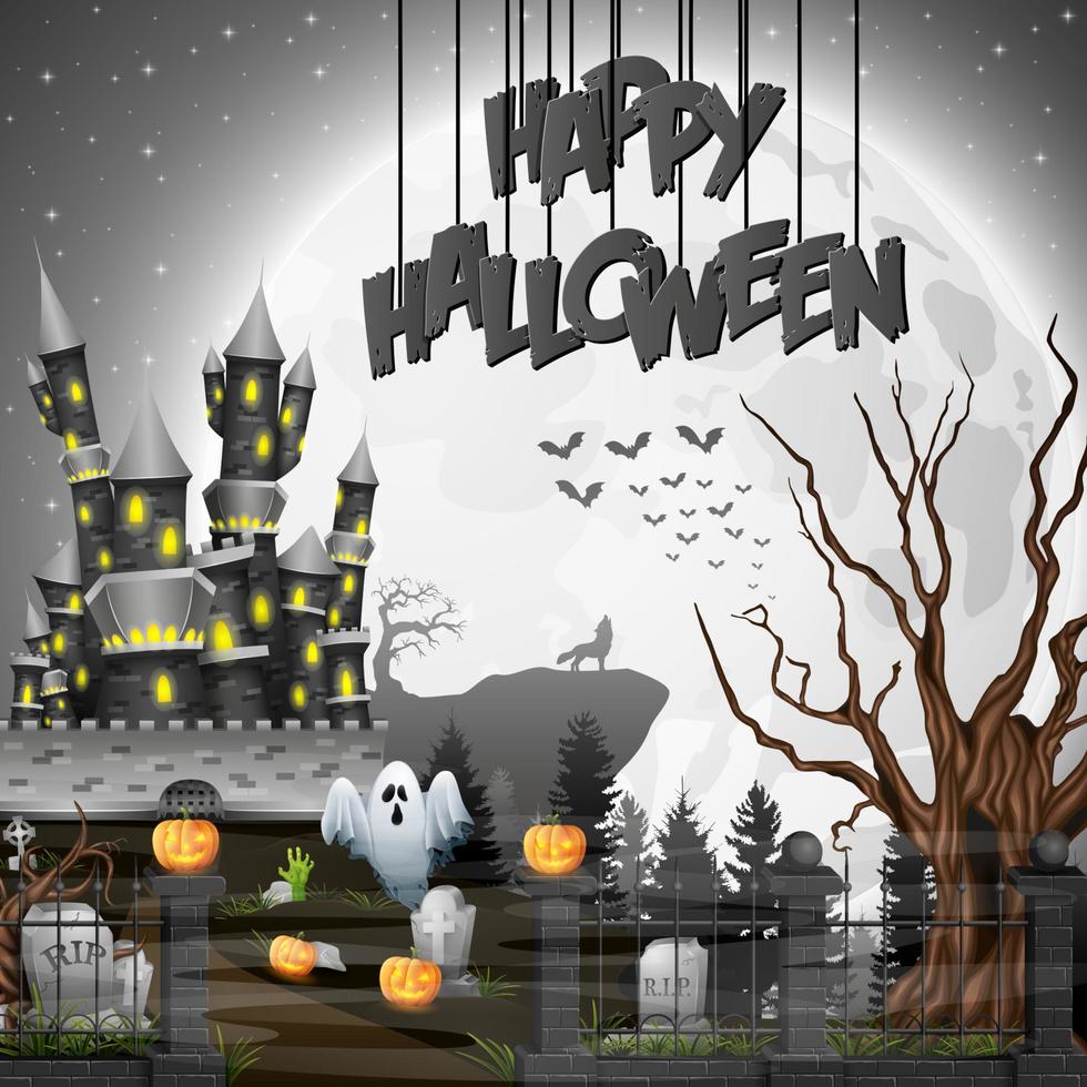 Cartoon-Halloween-Hintergrund vektor
