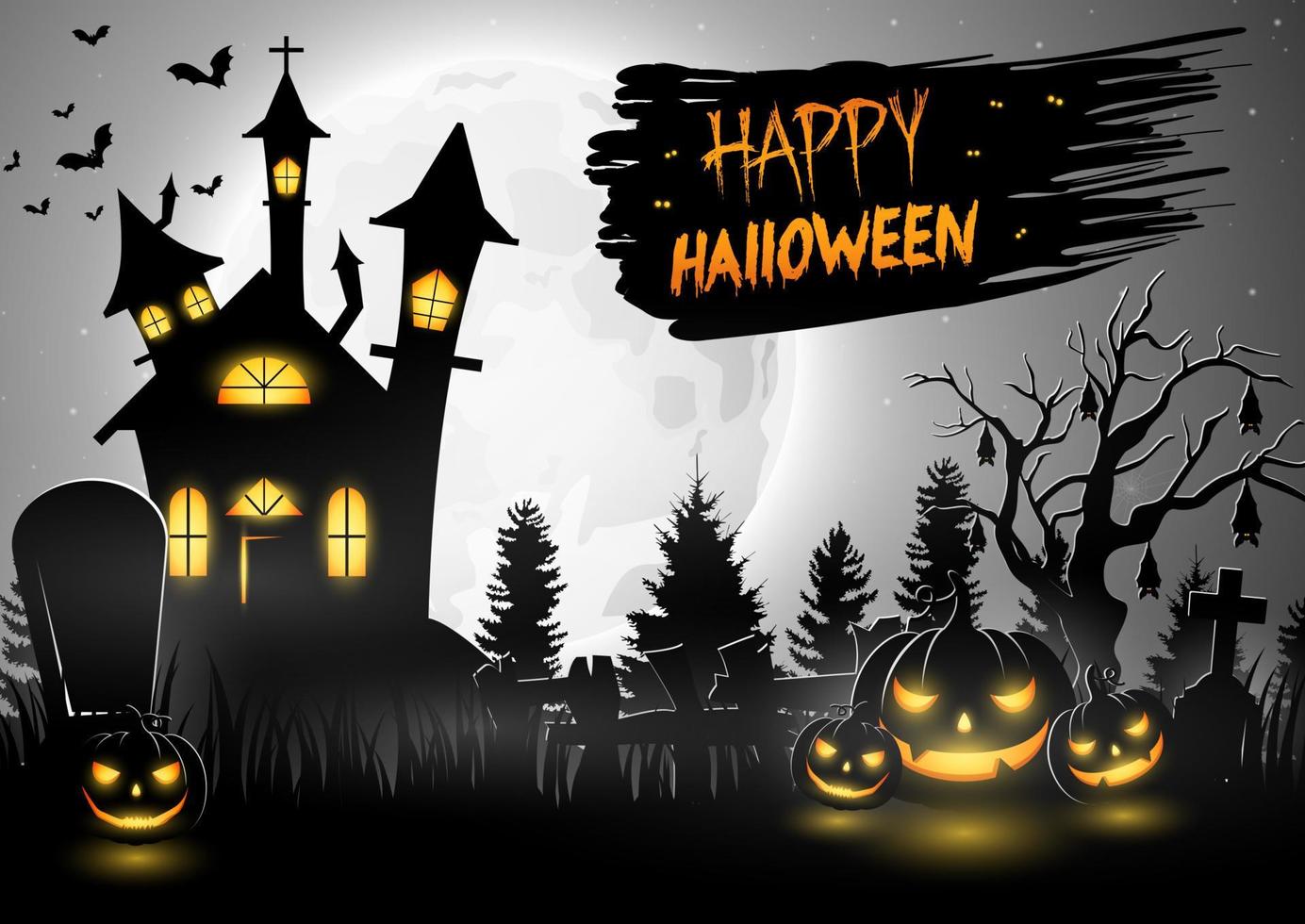 Cartoon-Halloween-Hintergrund vektor