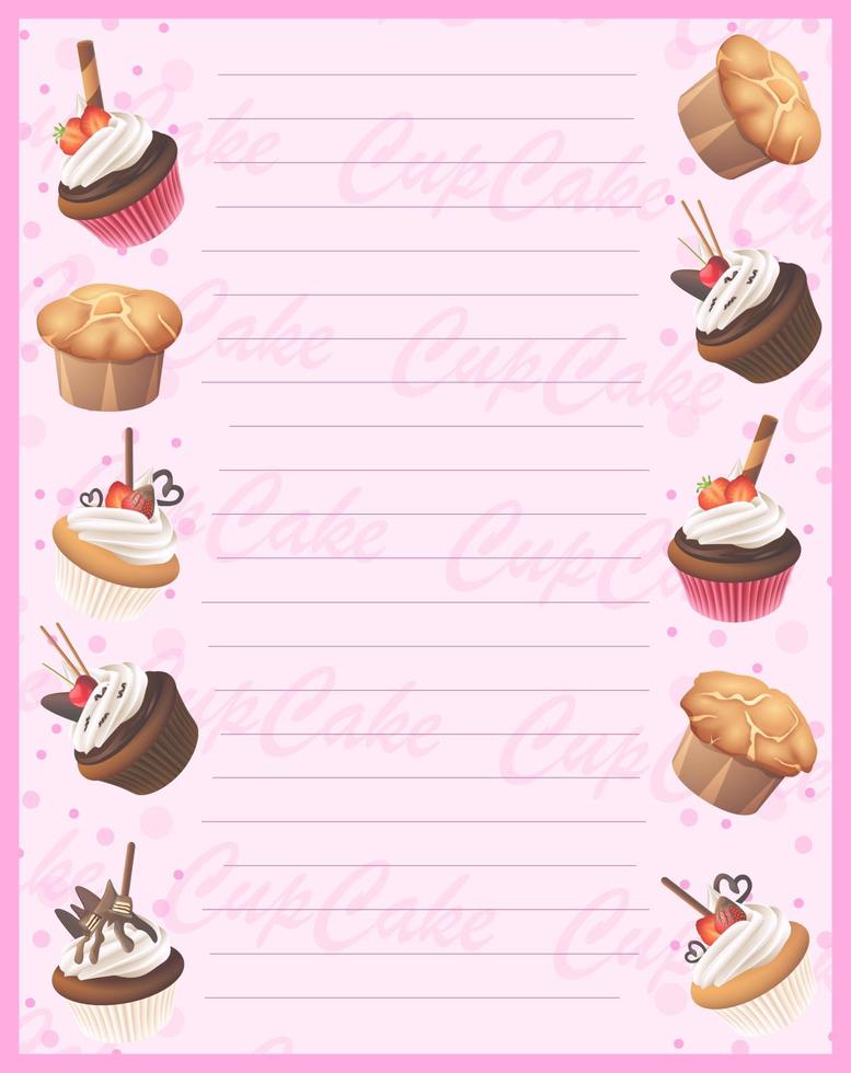 Cupcake-Frame-Hintergrund vektor