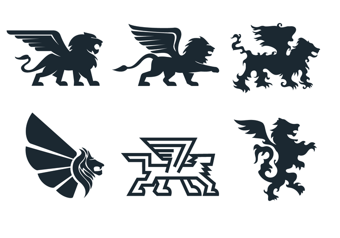 Gratis Winged Lion Vector