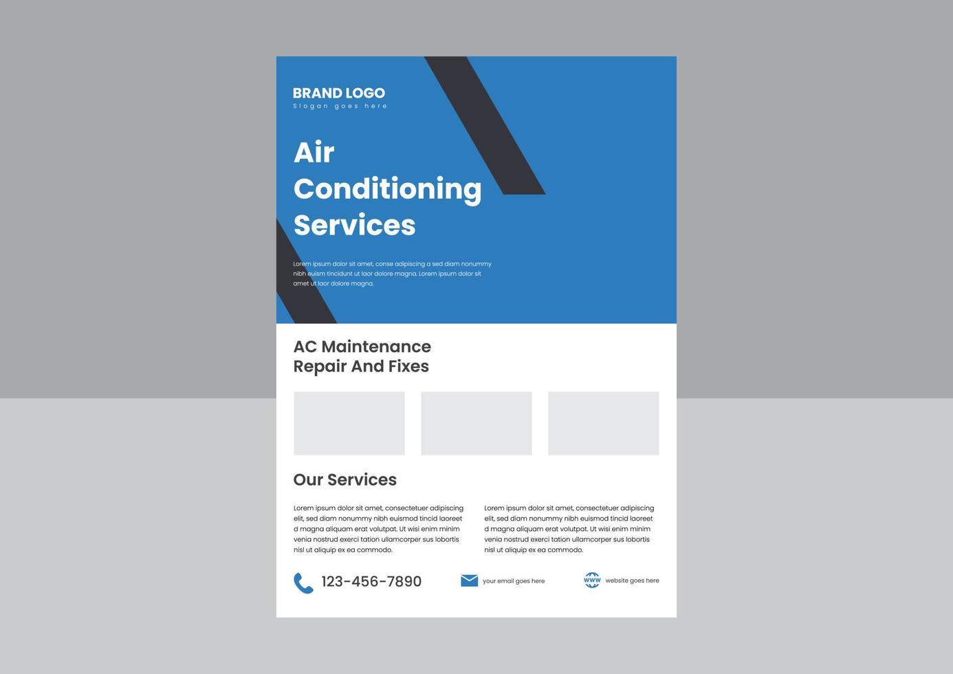 Air Condition Repair Service Flyer Poster Designvorlage. ac reparatur- und wartungsservice flyer poster design. vektor