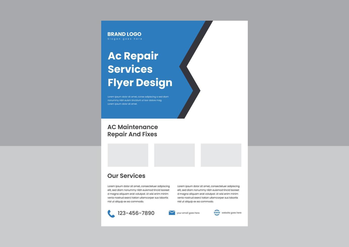 Air Condition Repair Service Flyer Poster Designvorlage. ac reparatur- und wartungsservice flyer poster design. vektor