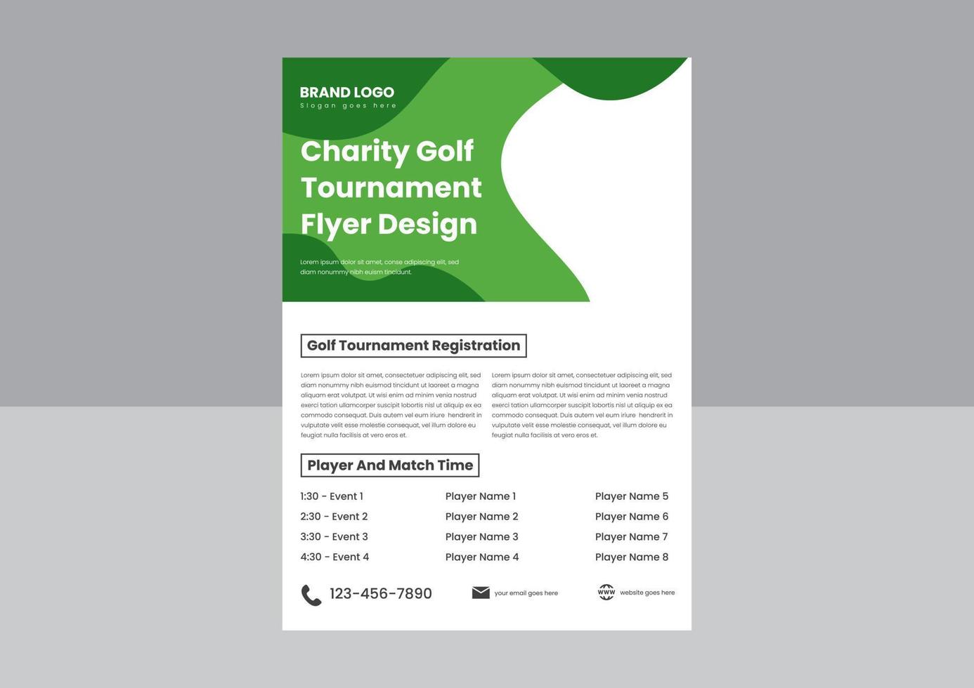golf camp sport flyer poster vorlage. Designvorlage für Golfsportveranstaltungsplakat-Flyer. Flyer-Designvorlage für Sportveranstaltungen. vektor