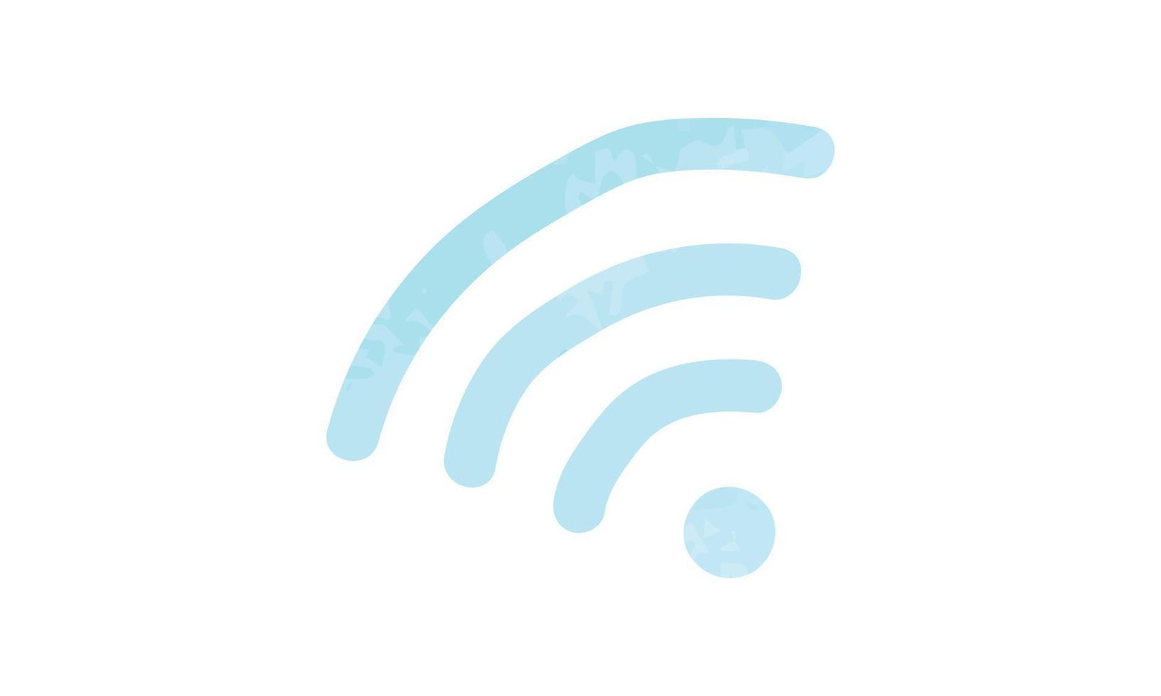 farbige wifi signal symbol clipart. einfache Wifi-Wellenaquarellart-Vektorillustration lokalisiert auf weißem Hintergrund. Wifi-Signal-Symbol Cartoon handgezeichnete Doodle-Stil. Zeichnung für Bürobedarf vektor