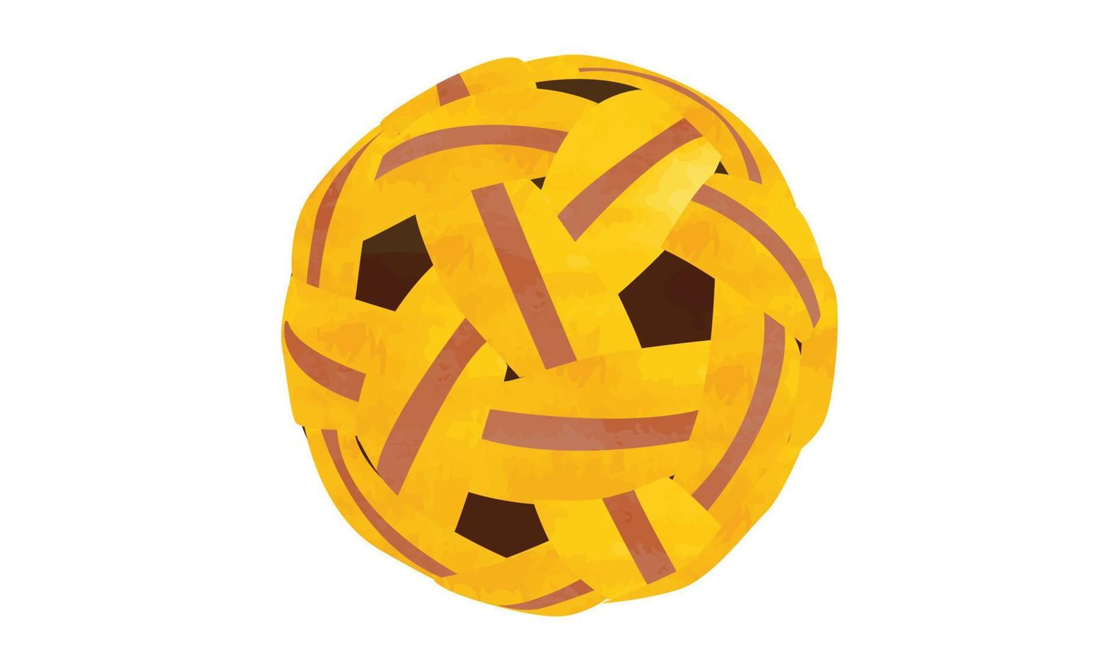 Sepak Takraw-Ball-Clipart. einfache Sepak-Takraw-Ballaquarellart-Vektorillustration lokalisiert auf weißem Hintergrund. Sepak Takraw Ball Cartoon-Stil handgezeichnet. minimalistische sepak takraw symbolzeichnung vektor
