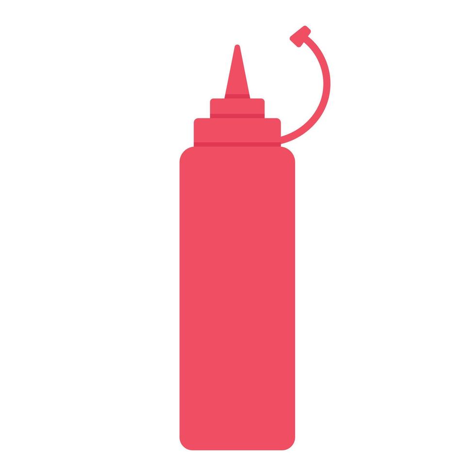 rote Soßenflasche Clipart-Vektorillustration. einfache Chilisauce Flasche flaches Vektordesign. Ketchup-Flaschen-Schild-Symbol. Soße Flasche Cartoon Cliparts. Küchen- und Kochkonzeptsymbol vektor