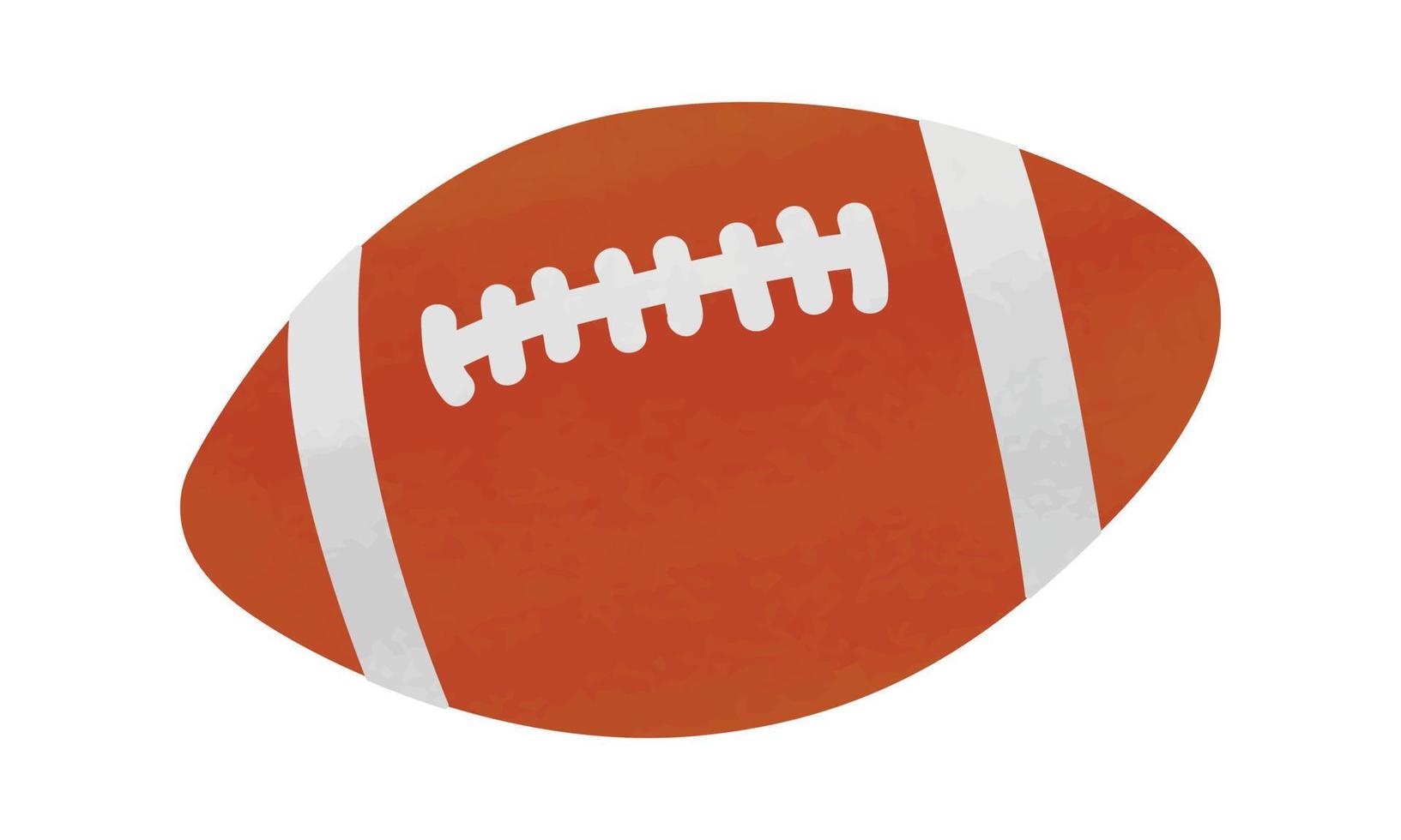 American-Football-Cliparts. einfache Vektorillustration des amerikanischen Fußballaquarells lokalisiert auf weißem Hintergrund. rugby ball cartoon handgezeichneter stil. American-Football-Vektordesign vektor