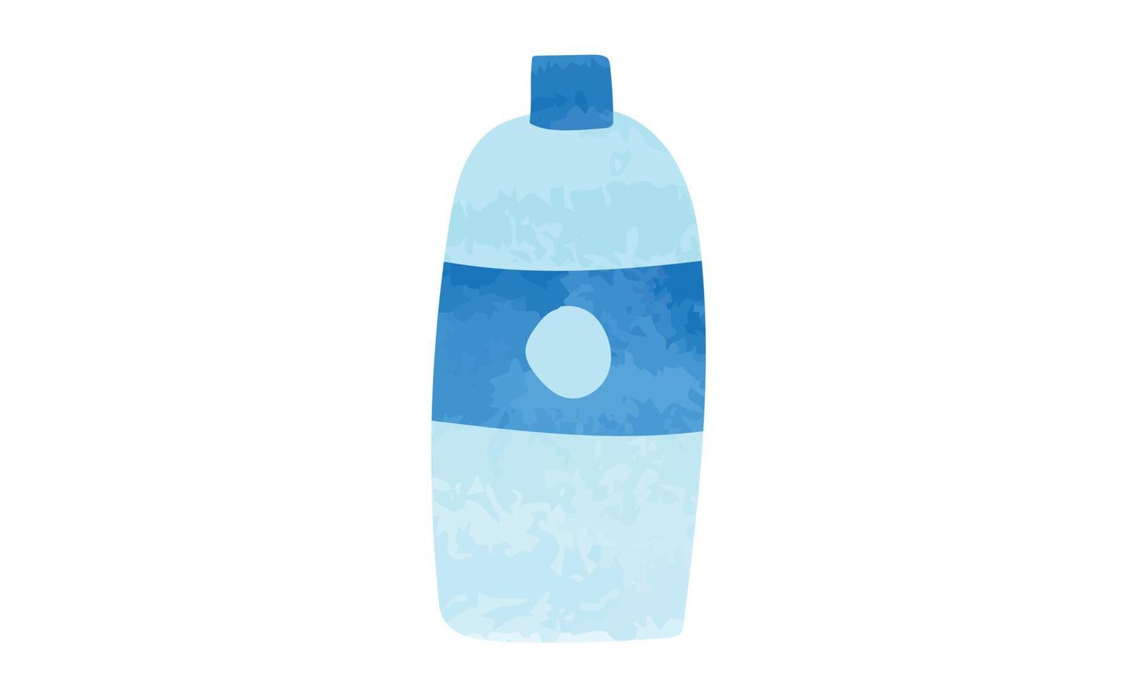 minimalistische Wasserflaschen-Aquarellart-Vektorillustration lokalisiert auf weißem Hintergrund. einfache aquarellwasserflasche vektor