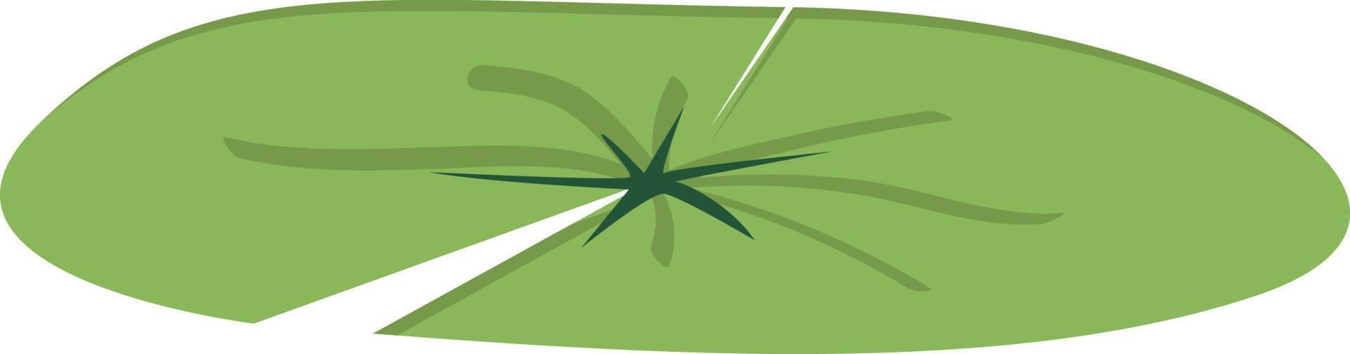 Lotusblatt-Clipart. grünes Lotusblatt-Vektordesign. einfache niedliche lotusblattkarikaturartillustration lokalisiert auf weißem hintergrund. Blatt der Seerose Pflanze flachen Stil zeichnen vektor