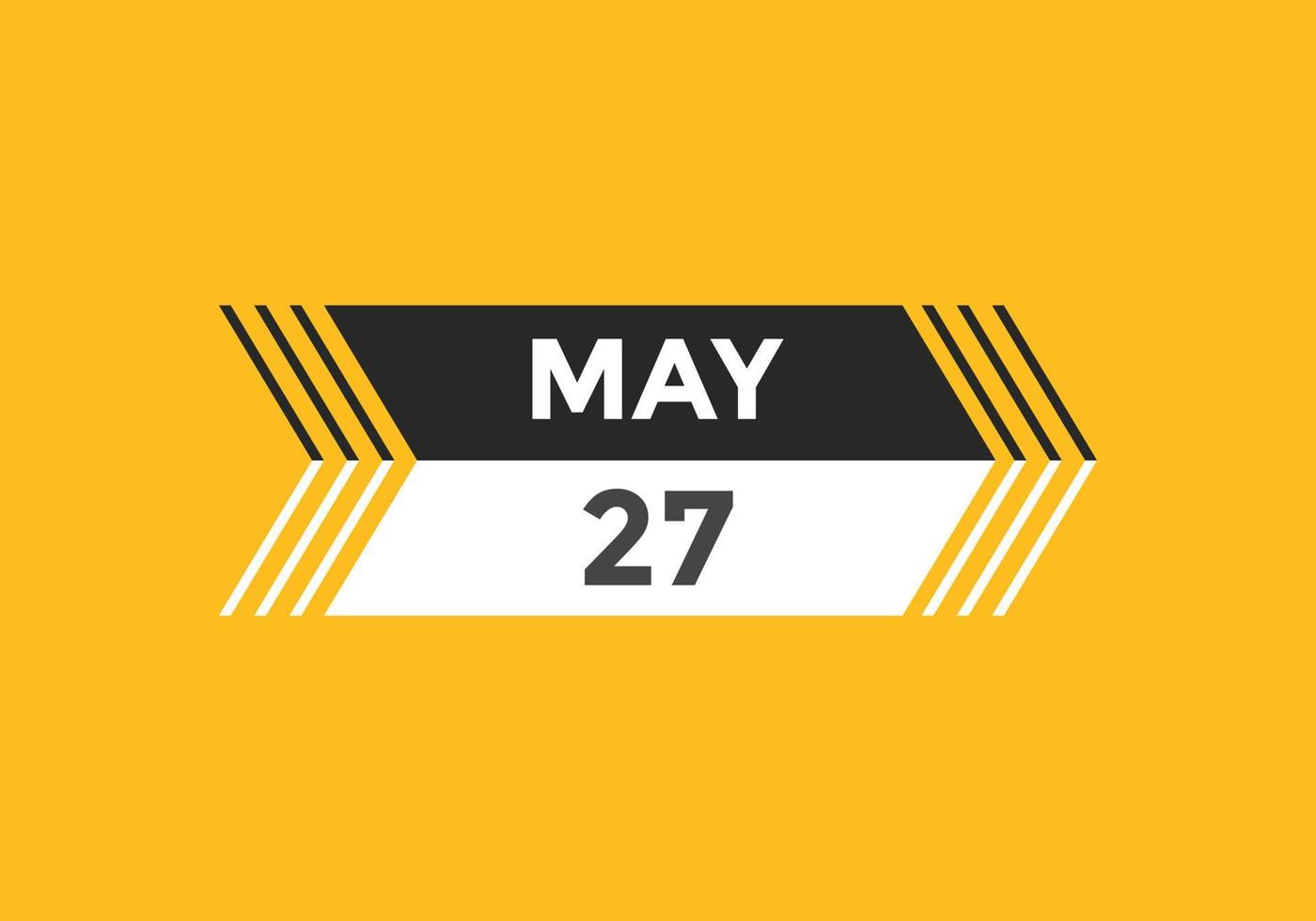 27. mai kalender erinnerung. 27. mai tägliche kalendersymbolvorlage. Kalender 27. Mai Icon-Design-Vorlage. Vektor-Illustration vektor