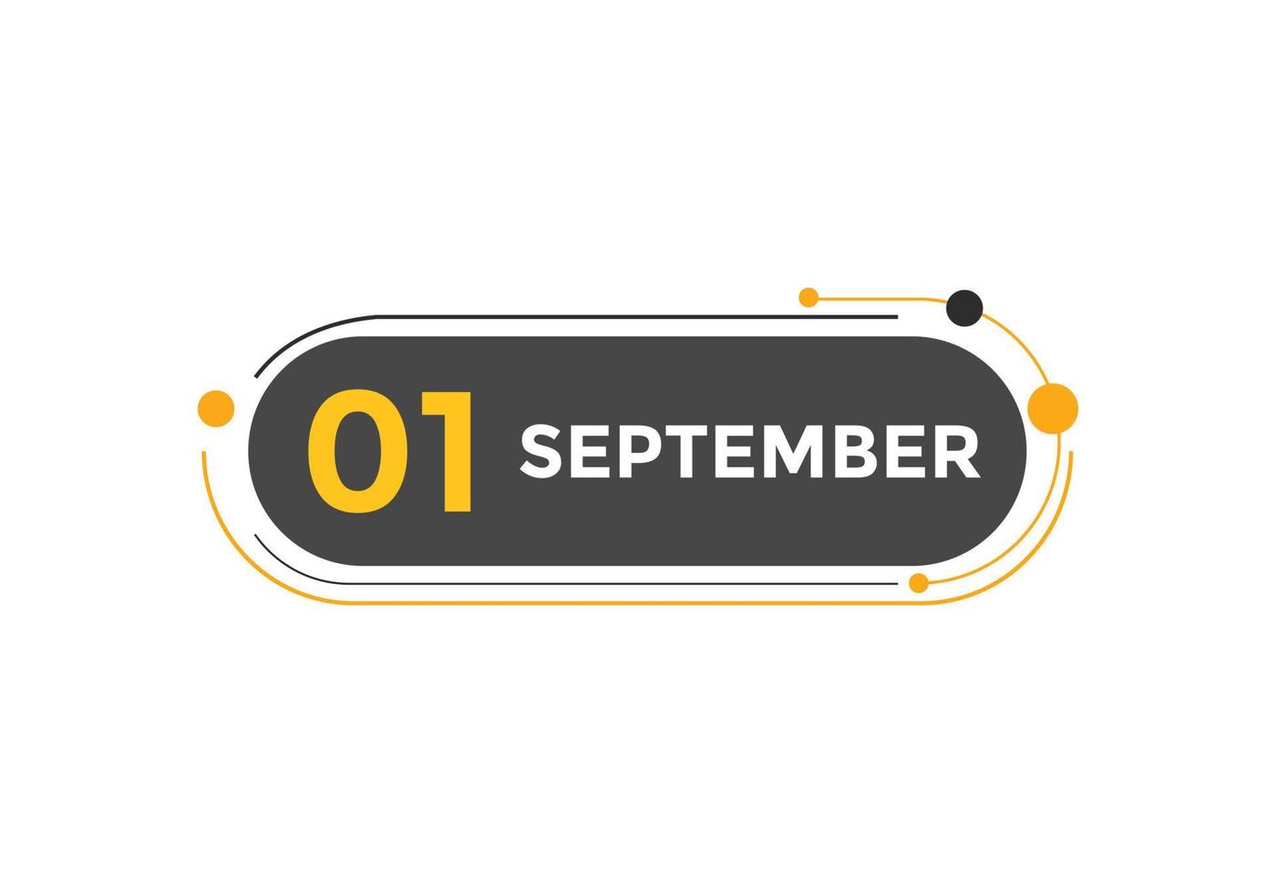 september 1 kalender påminnelse. 1:a september dagligen kalender ikon mall. kalender 1:a september ikon design mall. vektor illustration