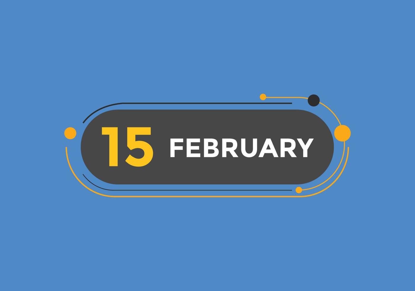 15. Februar Kalendererinnerung. 15. februar tägliche kalendersymbolvorlage. Kalender 15. Februar Icon-Design-Vorlage. Vektor-Illustration vektor