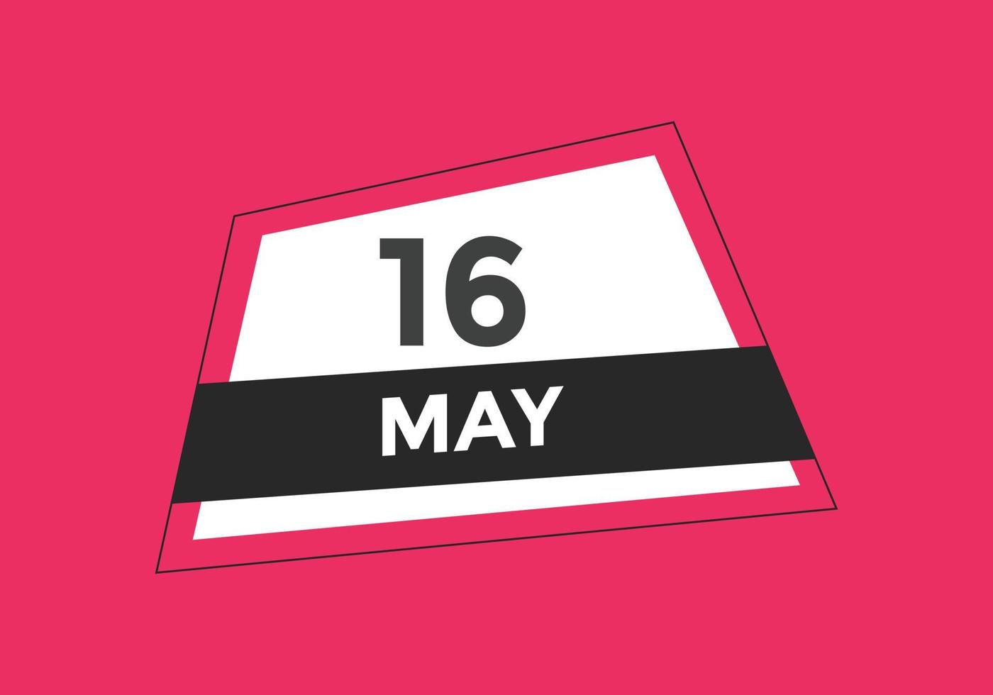 16. Mai Kalendererinnerung. 16. mai tägliche kalendersymbolvorlage. Kalender 16. Mai Icon-Design-Vorlage. Vektor-Illustration vektor