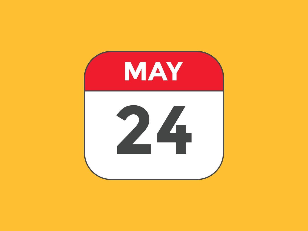 24. Mai Kalendererinnerung. 24. mai tägliche kalendersymbolvorlage. Kalender 24. Mai Icon-Design-Vorlage. Vektor-Illustration vektor