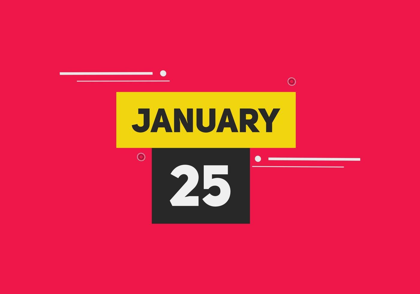 25. januar kalender erinnerung. 25. januar tägliche kalendersymbolvorlage. Kalender 25. Januar Icon-Design-Vorlage. Vektor-Illustration vektor