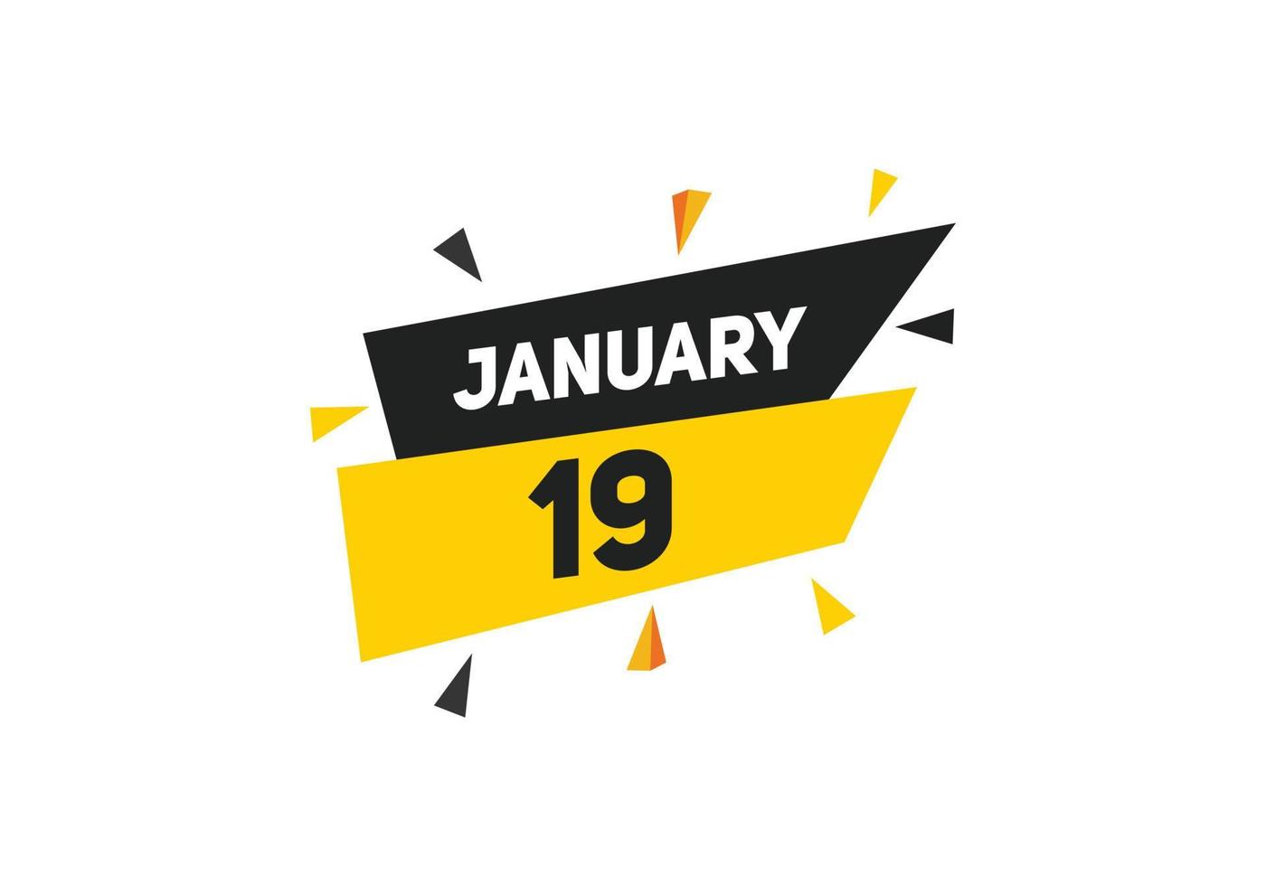 januari 19 kalender påminnelse. 19:e januari dagligen kalender ikon mall. kalender 19:e januari ikon design mall. vektor illustration
