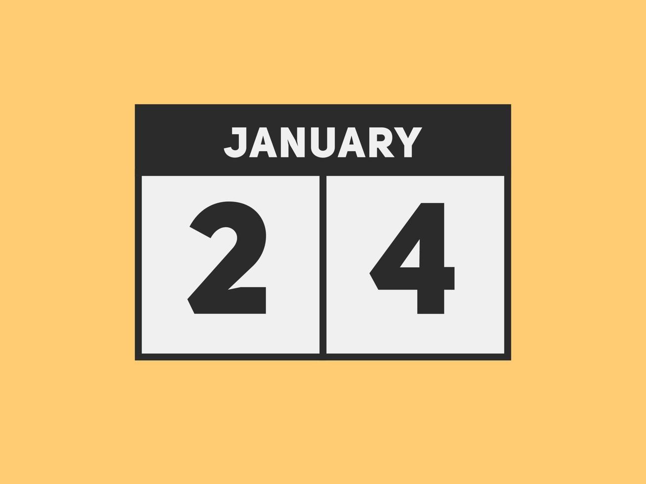 24. januar kalender erinnerung. 24. januar tägliche kalendersymbolvorlage. Kalender 24. Januar Icon-Design-Vorlage. Vektor-Illustration vektor