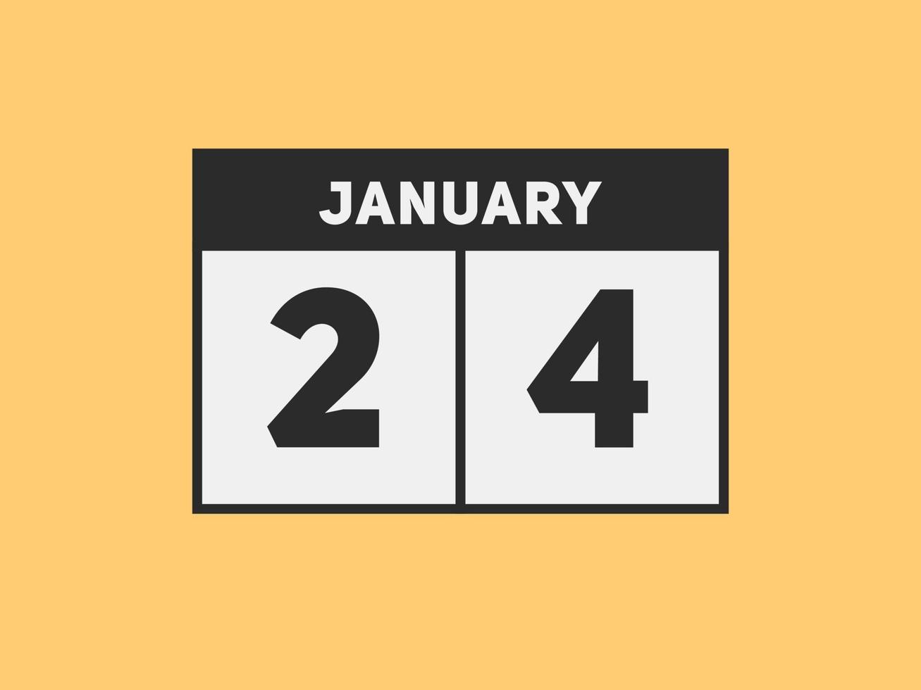 januari 24 kalender påminnelse. 24:e januari dagligen kalender ikon mall. kalender 24:e januari ikon design mall. vektor illustration