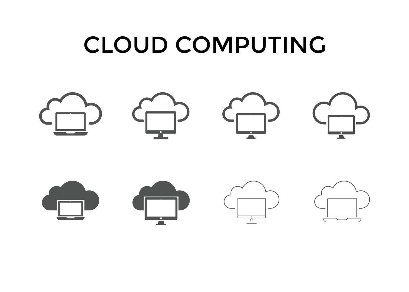 Satz von Cloud-Computing-Symbol-Vektorillustration. Cloud-Computing-Symbol für SEO, Website und mobile Apps vektor
