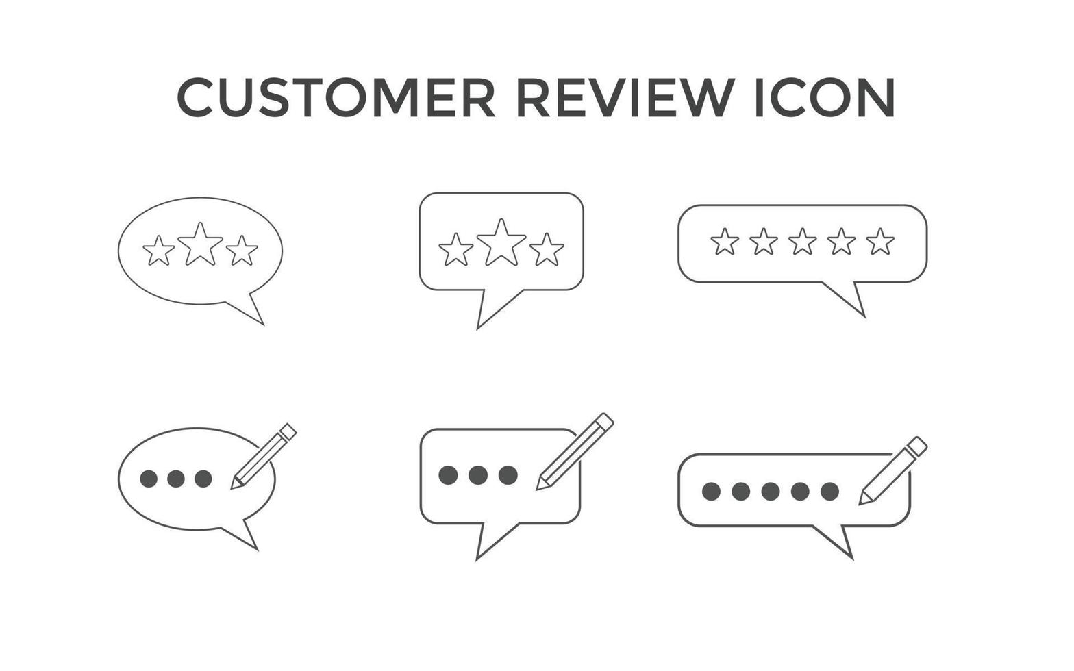 uppsättning av respons eller kund recension ikoner vektor illustration. kund 5 stjärna recension tecken symbol för seo, webb och mobil appar