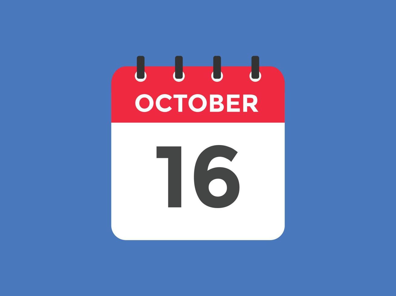 16. oktober kalendererinnerung. 16. oktober tägliche kalendersymbolvorlage. Kalender 16. Oktober Icon-Design-Vorlage. Vektor-Illustration vektor