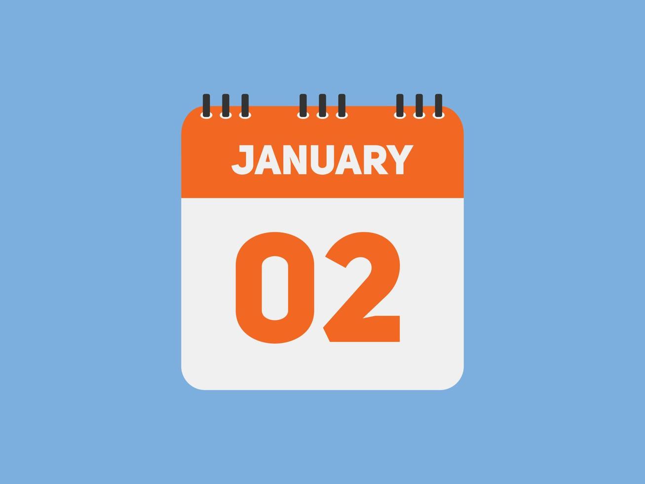 2. januar kalender erinnerung. 2. januar tägliche kalendersymbolvorlage. Kalender 2. Januar Icon-Design-Vorlage. Vektor-Illustration vektor