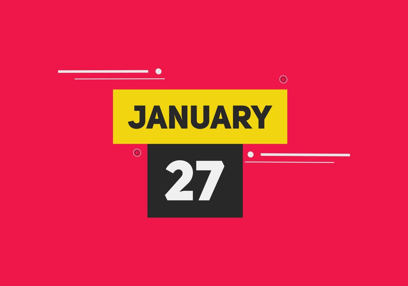 27. januar kalender erinnerung. 27. januar tägliche kalendersymbolvorlage. Kalender 27. Januar Icon-Design-Vorlage. Vektor-Illustration vektor
