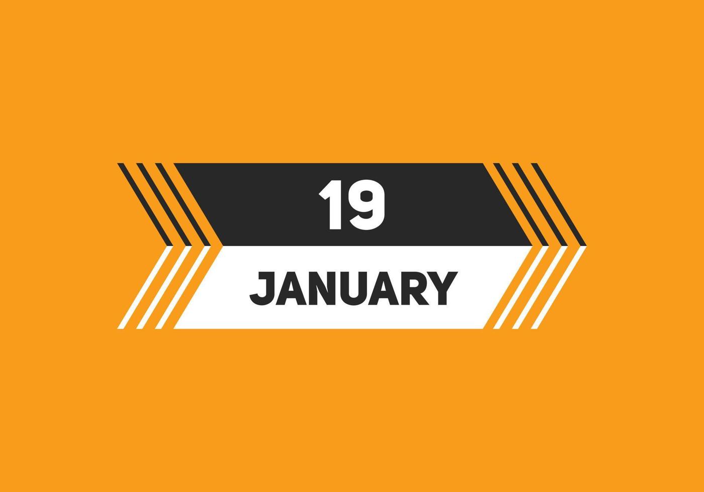 januari 19 kalender påminnelse. 19:e januari dagligen kalender ikon mall. kalender 19:e januari ikon design mall. vektor illustration