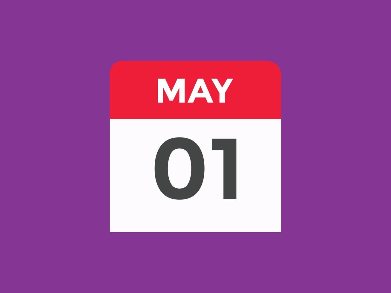 1. Mai Kalendererinnerung. 1. mai tägliche kalendersymbolvorlage. Kalender 1. Mai Icon-Design-Vorlage. Vektor-Illustration vektor