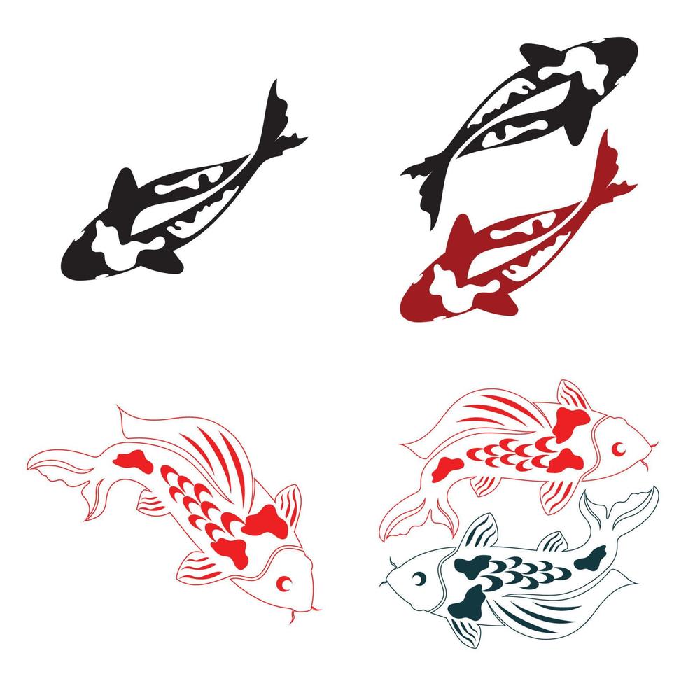 Koi-Fisch-Logo-Design-Vektorvorlage vektor