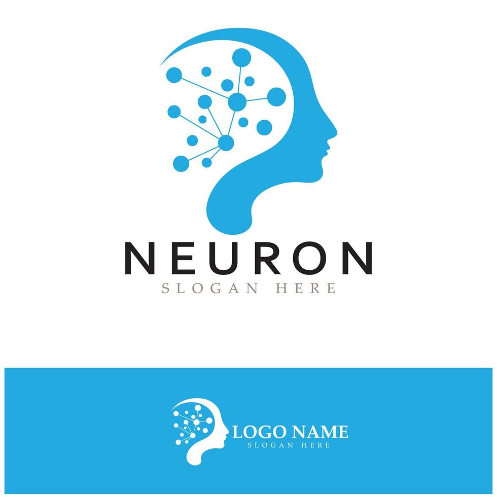 Neuron-Logo oder Nervenzellen-Logo-Design, Molekül-Logo-Illustrationsvorlagensymbol mit Vektorkonzept vektor