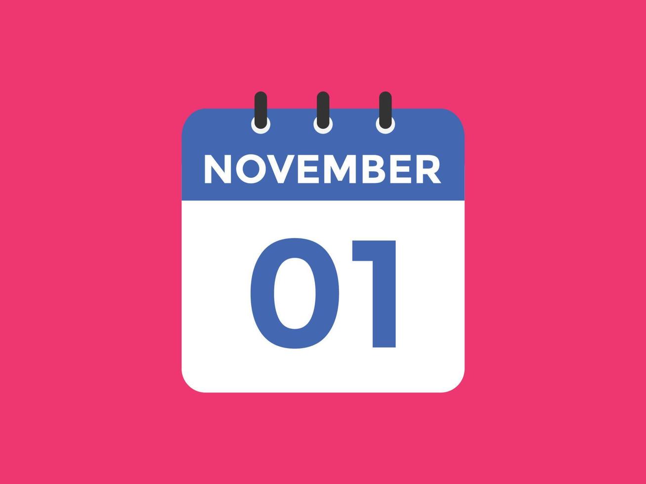 1. November Kalendererinnerung. 1. november tägliche kalendersymbolvorlage. Kalender 1. November Icon-Design-Vorlage. Vektor-Illustration vektor