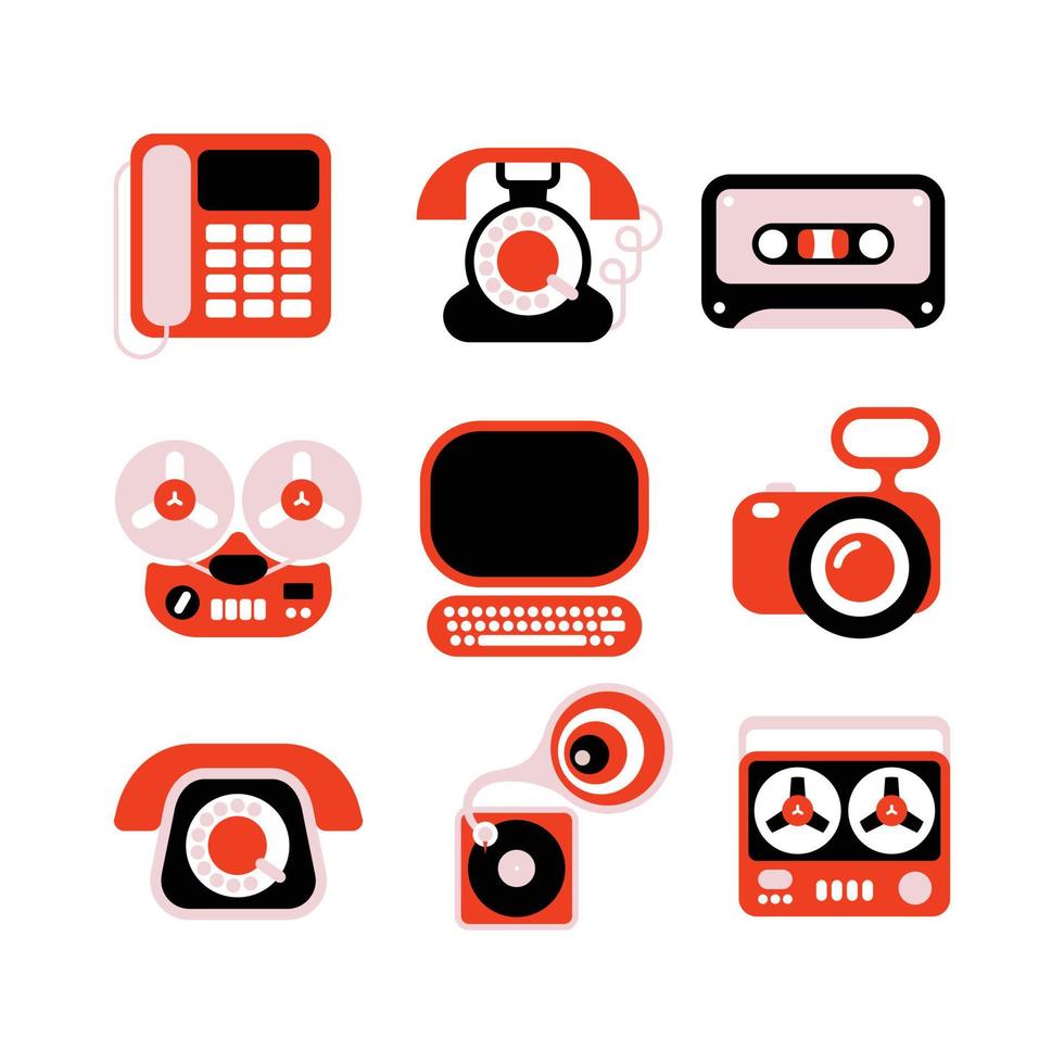 elektronisches Icon-Set vektor