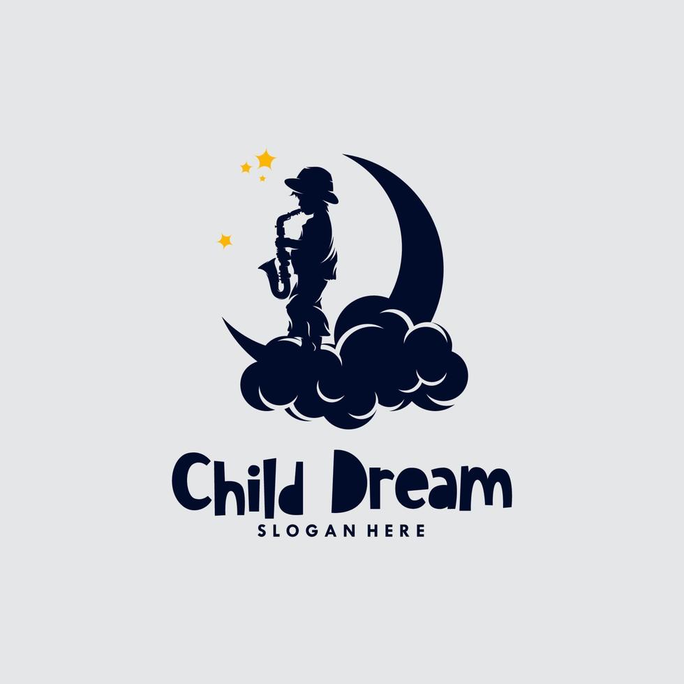 kleines kind erreicht träume logo vektor