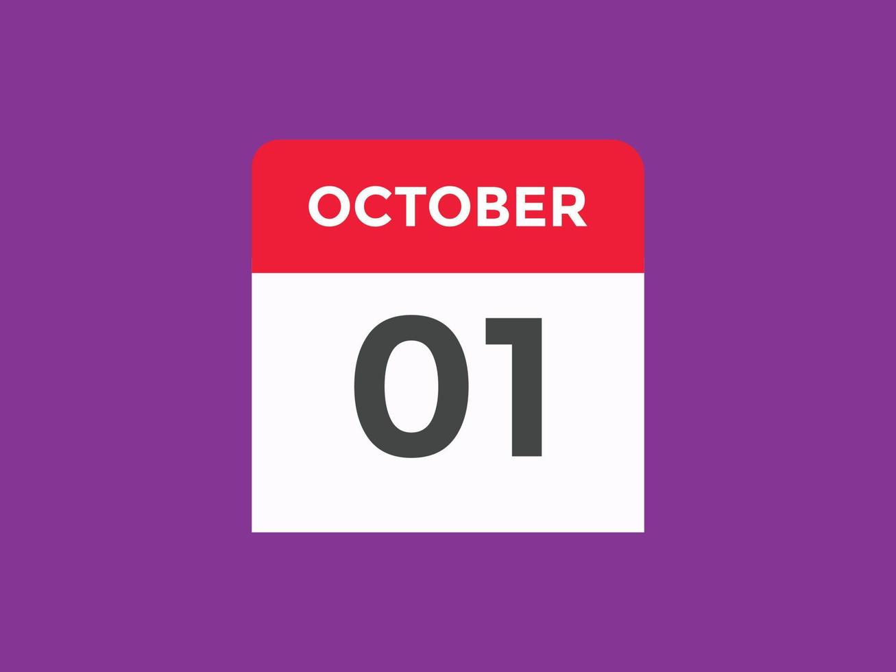 1. oktober kalender erinnerung. 1. oktober tägliche kalendersymbolvorlage. Kalender 1. Oktober Icon Design-Vorlage. Vektor-Illustration vektor