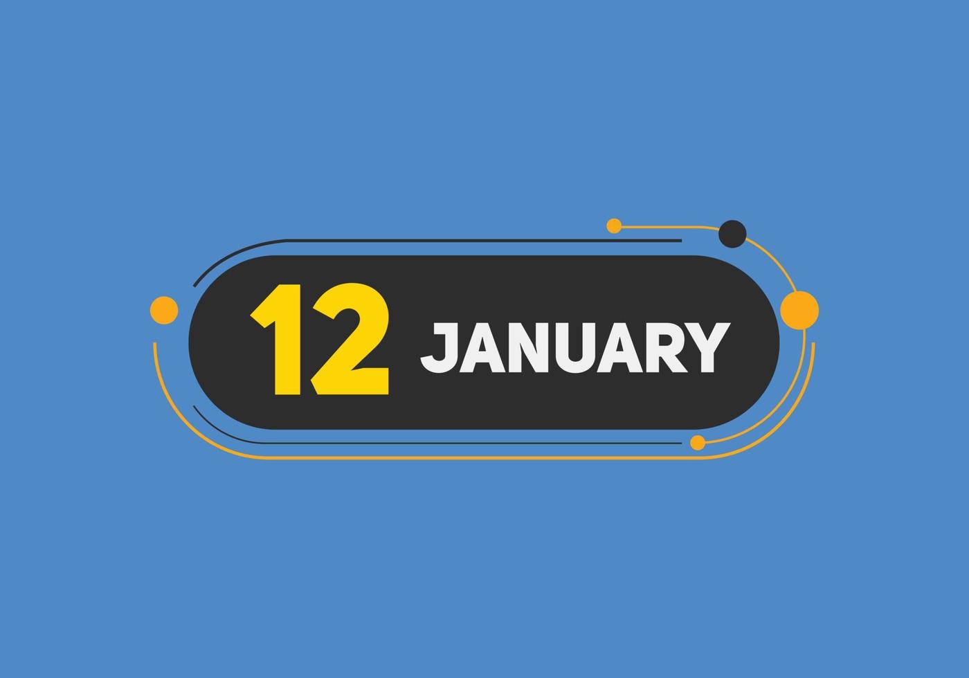 12. januar kalender erinnerung. 12. januar tägliche kalendersymbolvorlage. Kalender 12. Januar Icon-Design-Vorlage. Vektor-Illustration vektor