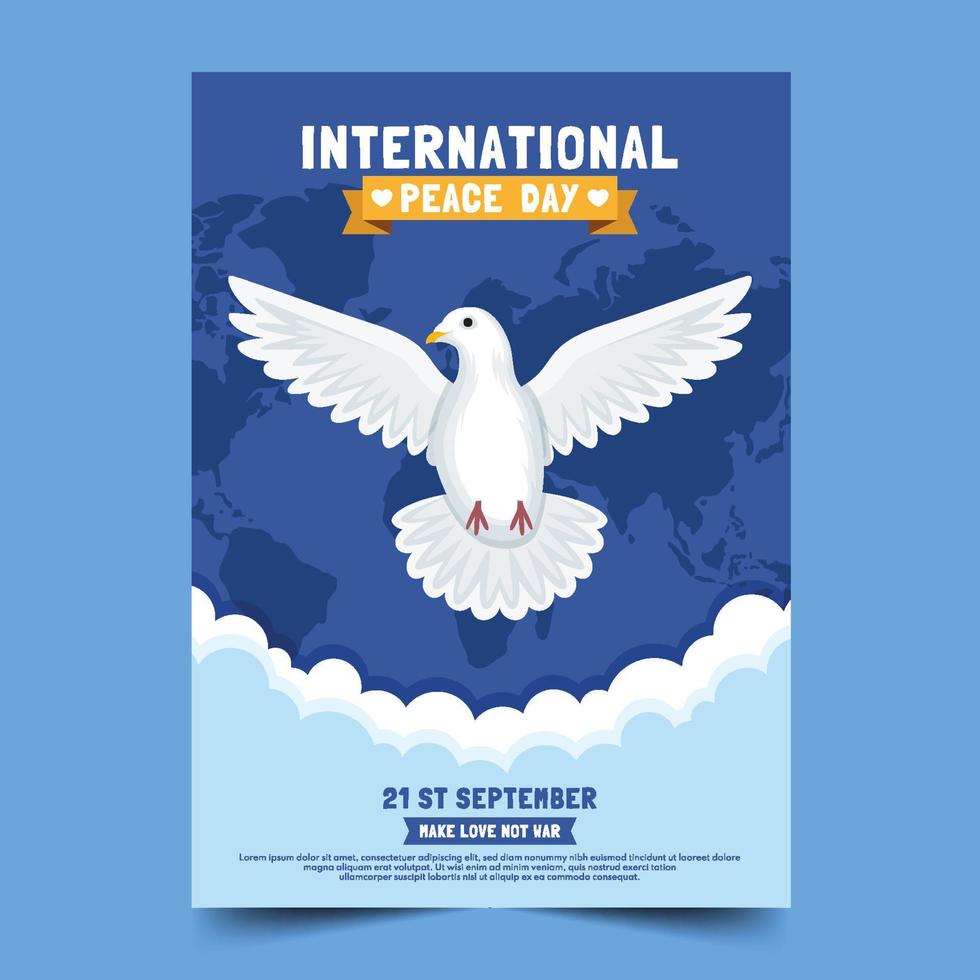 internationell fred dag affisch mall vektor
