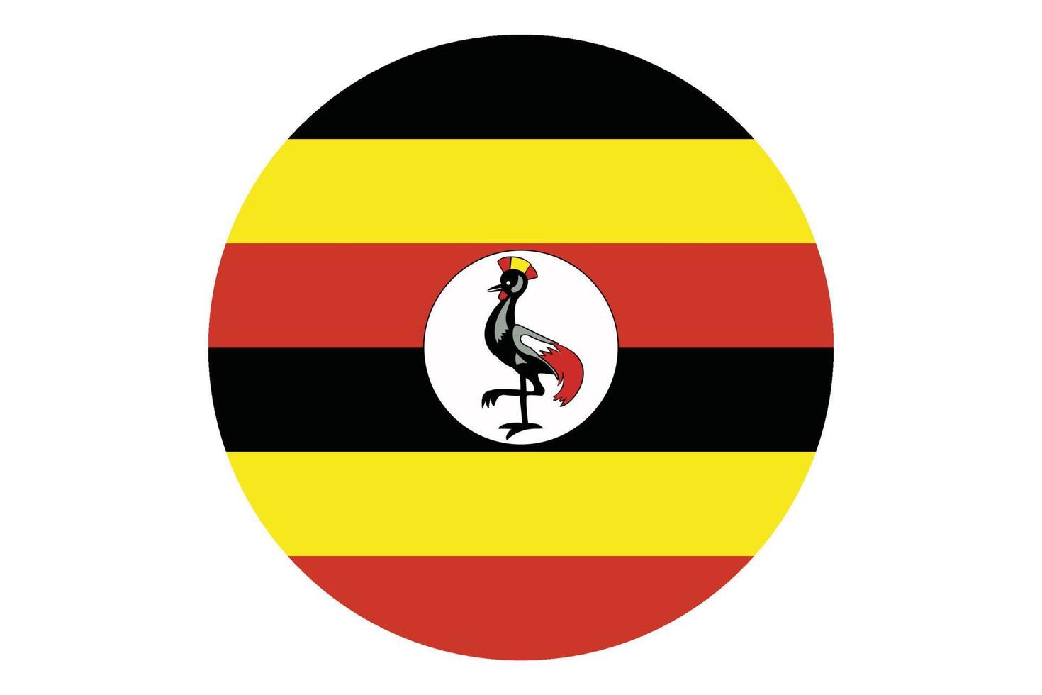 cirkel flagga vektor av uganda på vit bakgrund.