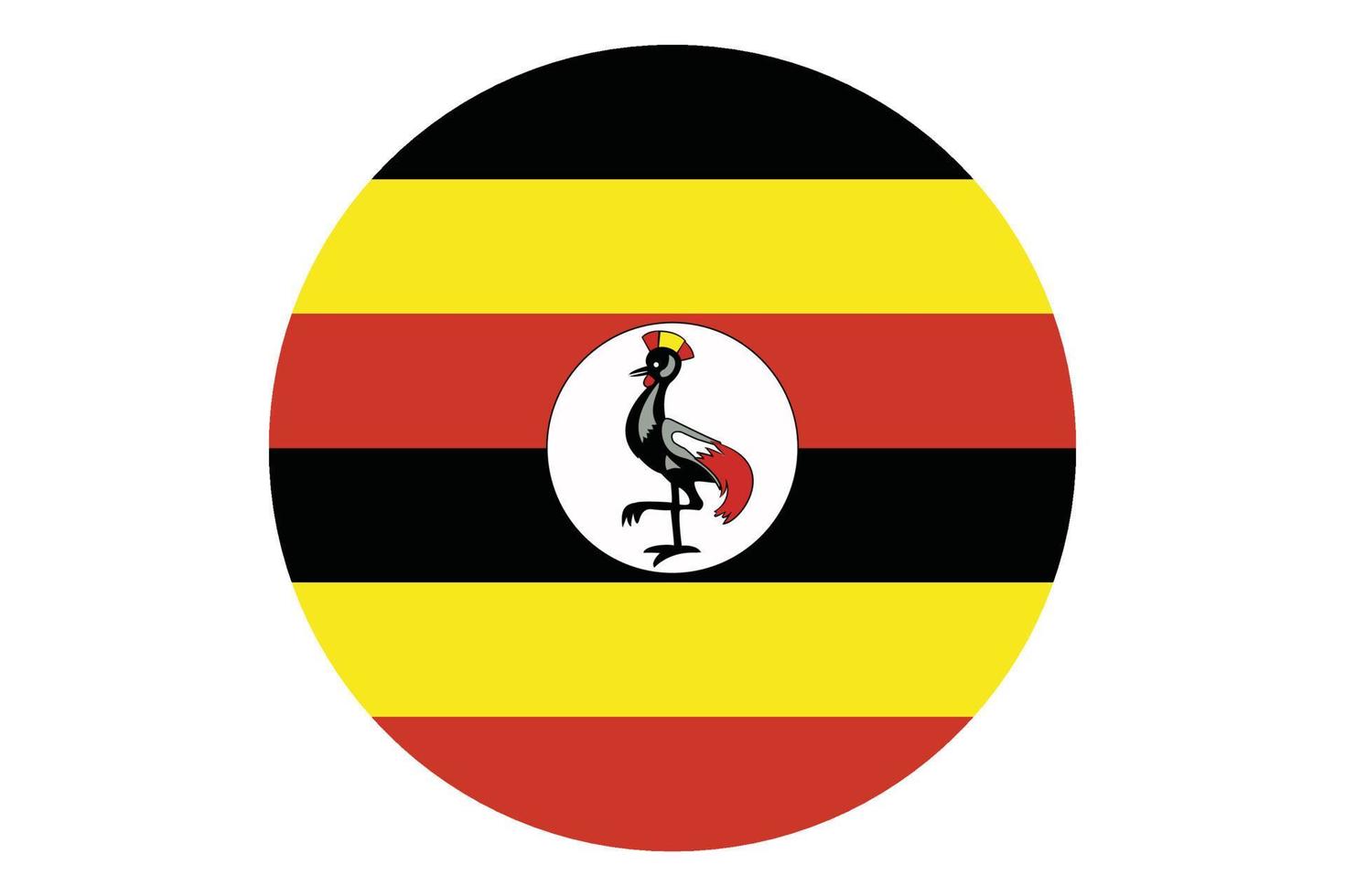 Kreisflaggenvektor von Uganda auf weißem Hintergrund. vektor