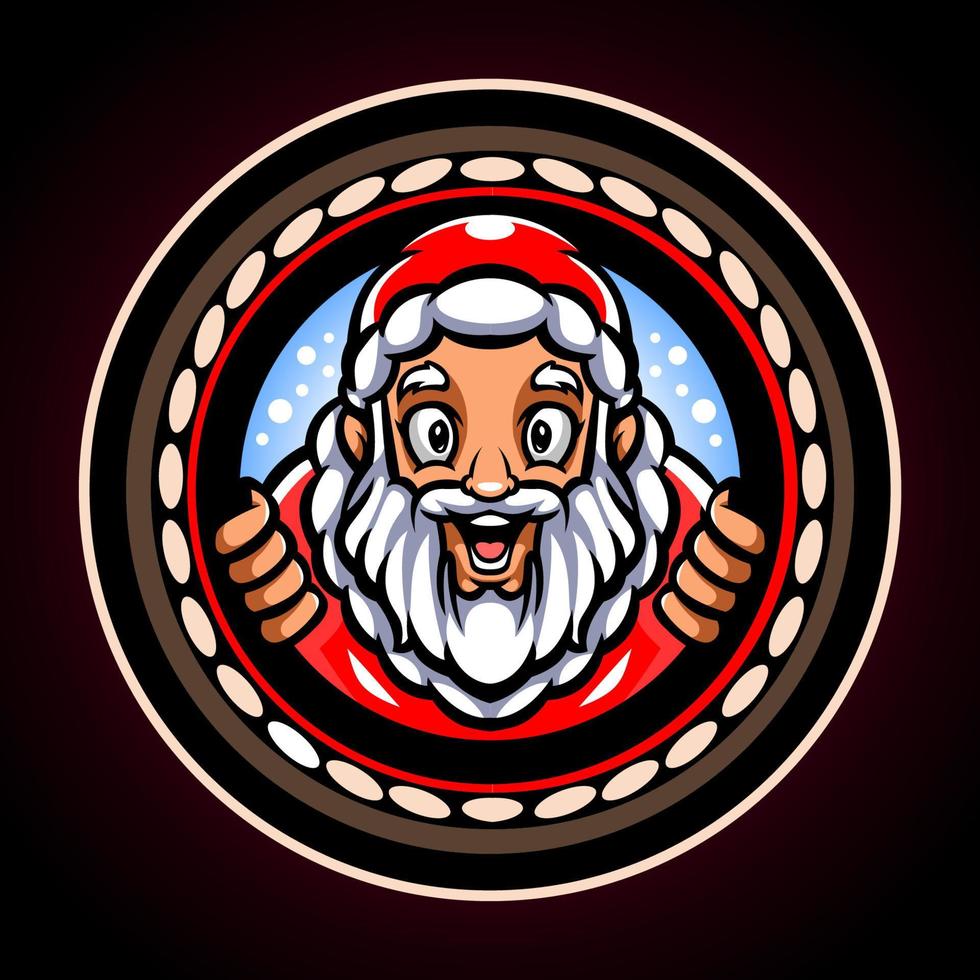Weihnachtsmann-Maskottchen. Esport-Logo-Design vektor