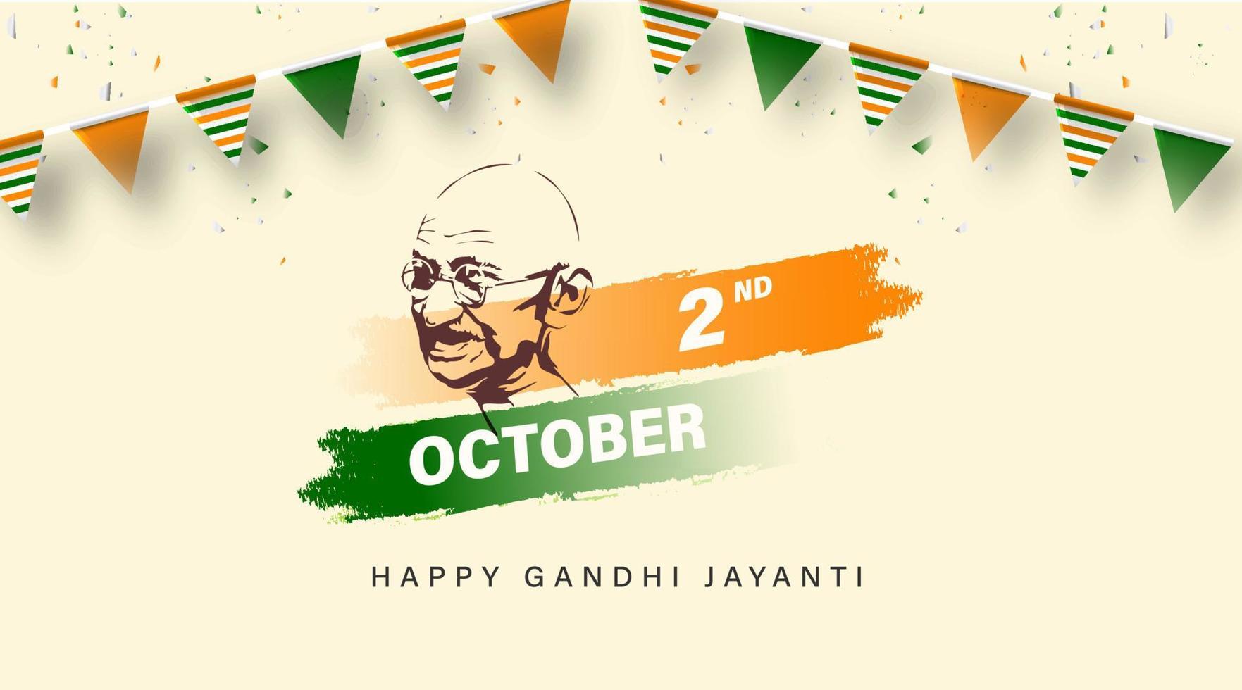 Lycklig gandhi jayanti vektor illustration. mohandas karam chandra gandhi födelsedag.