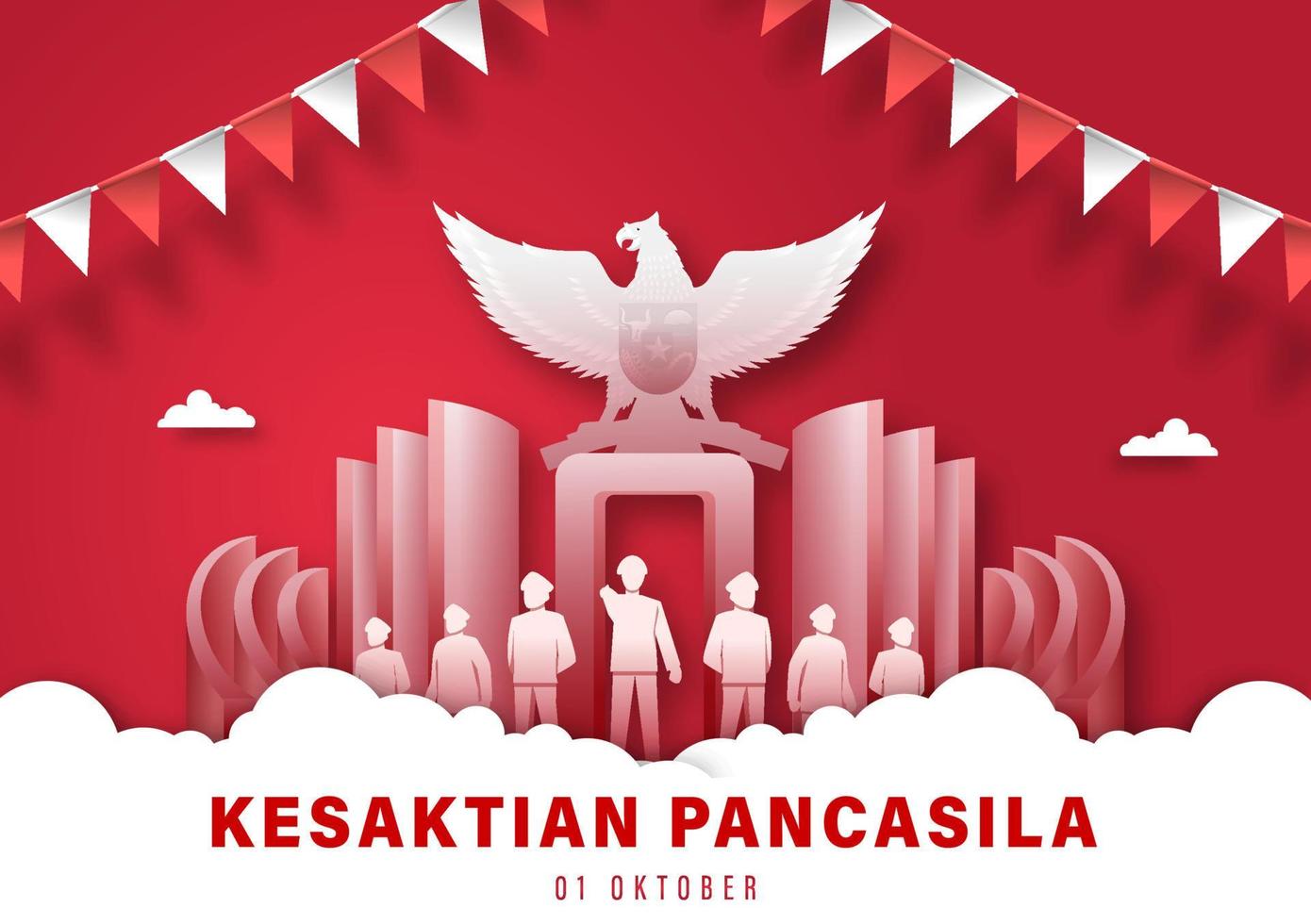 glücklicher Pancasila-Tag. vektorillustration der pancasila-feier in indonesien vektor