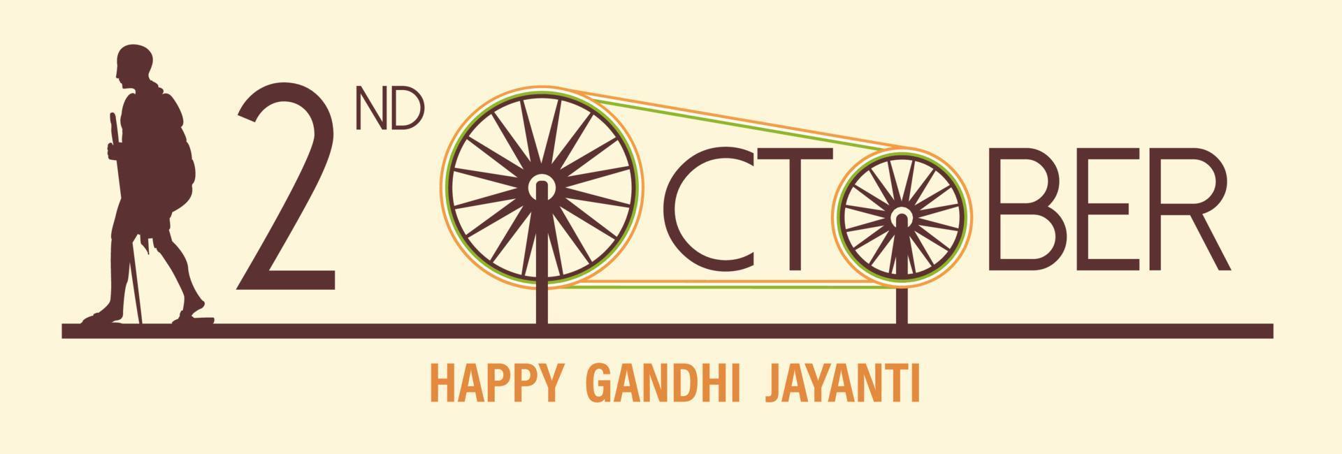 Lycklig gandhi jayanti vektor illustration. mohandas karam chandra gandhi födelsedag.