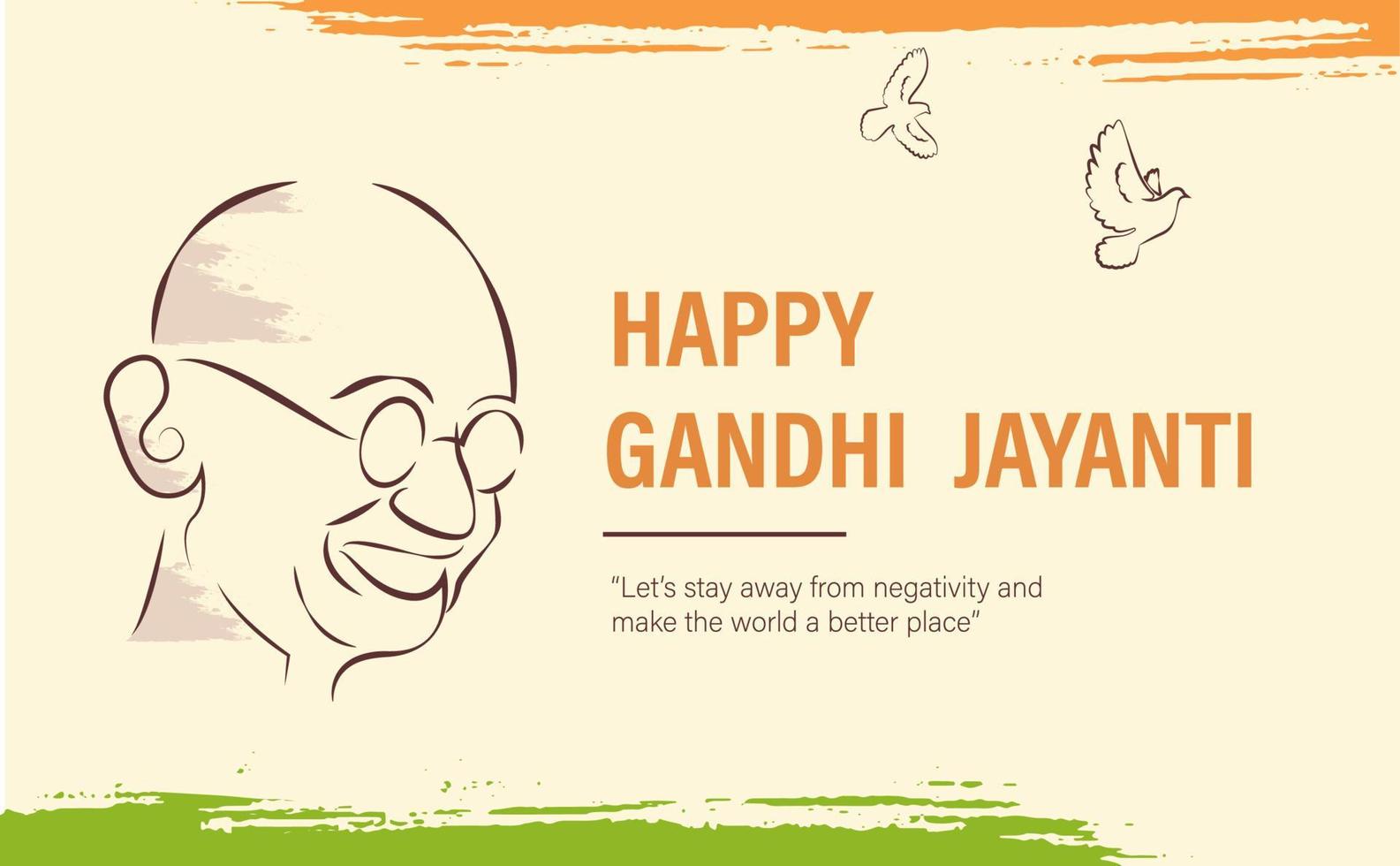 Lycklig gandhi jayanti vektor illustration. mohandas karam chandra gandhi födelsedag.