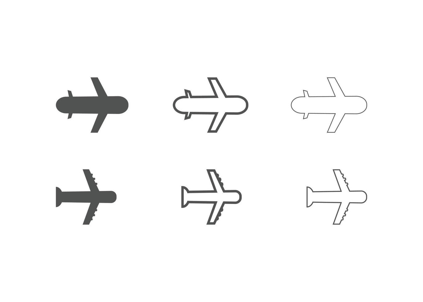 uppsättning av flygplan ikoner vektor illustration
