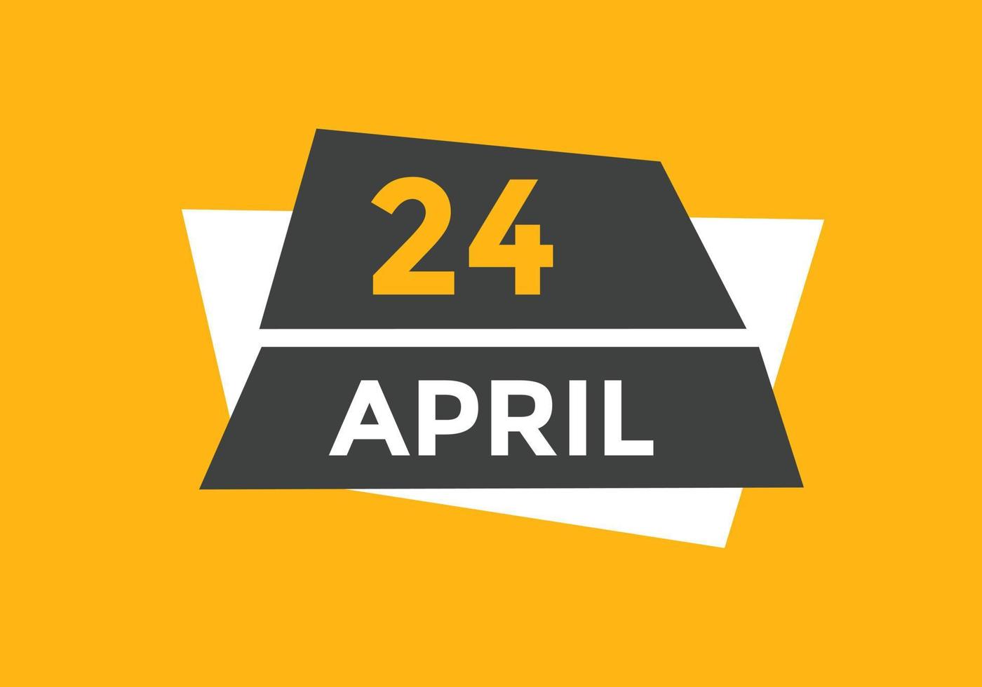 24. April Kalendererinnerung. 24. april tägliche kalendersymbolvorlage. Kalender 24. April Icon-Design-Vorlage. Vektor-Illustration vektor